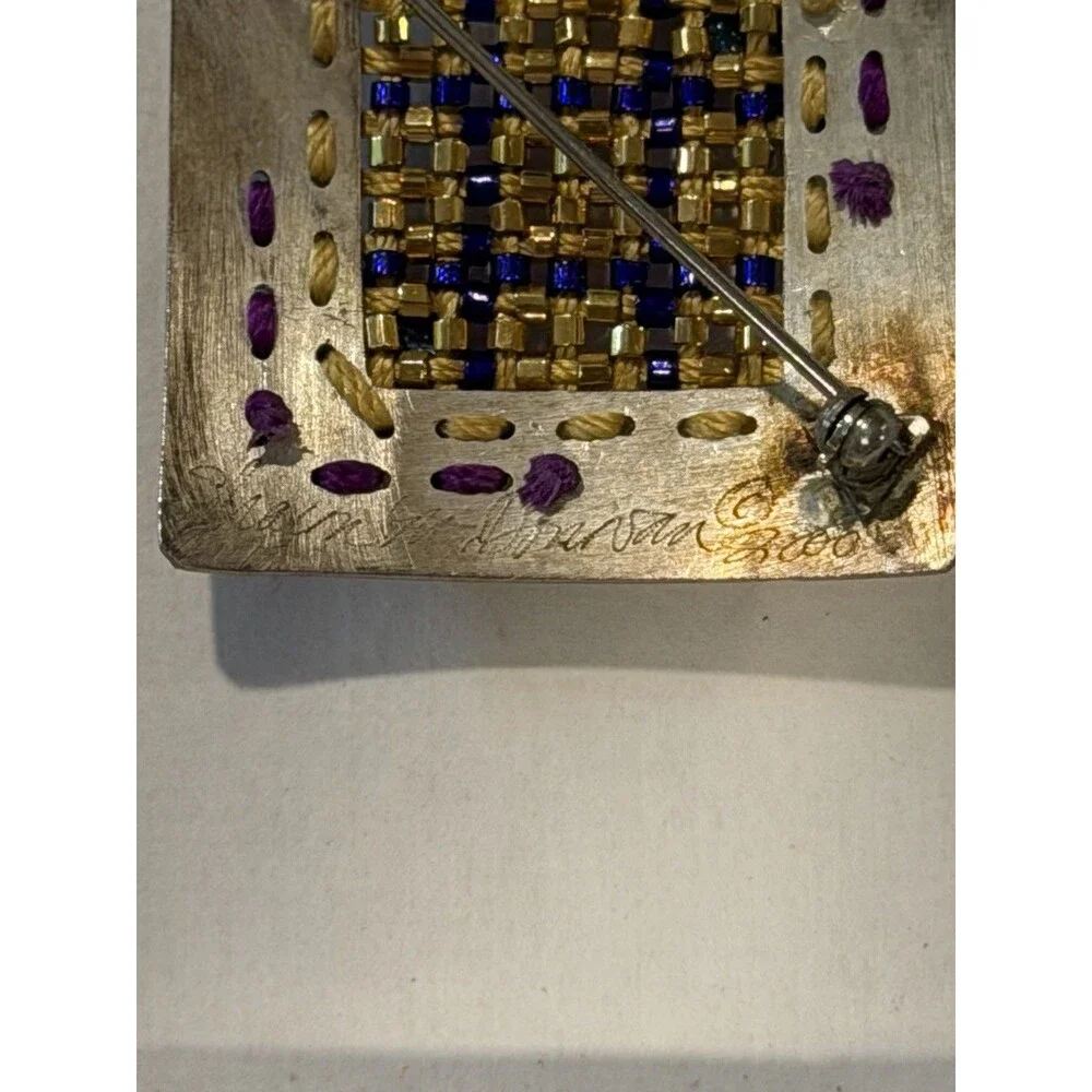 Sharon Donovan Sterling Silver 925 Pendant Quilt Block Signed 2000